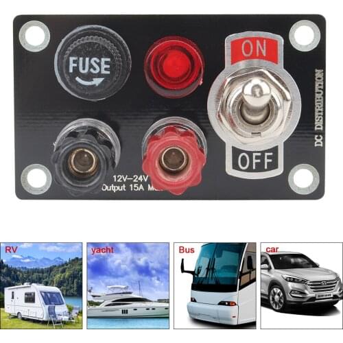 12-24V 20A Switch Panel Power Adapter Car Charger Circuit Breakers With Fuse Toggle Rocker Switch Car Accessories