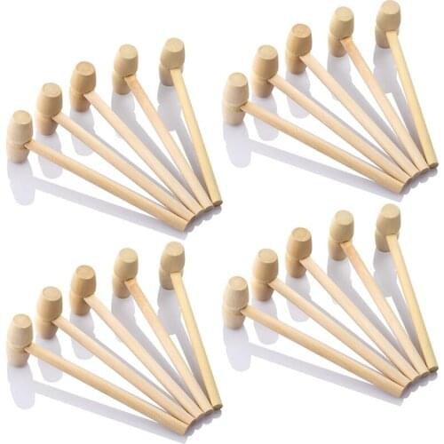 20Pcs Wood Hammers Wooden Hammer for Chocolate Multi-Purpose Solid Natural Mini Wooden Hammer for Seafood Crab Lobster