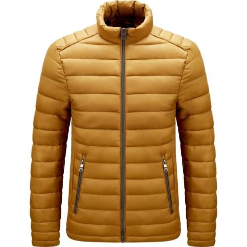 2020 New Winter Men Parkas Casual Solid Color Stand Collar Warm Cotton Coat Jacket Zipper Windbreaker Padded Jackets Outwear