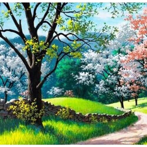 Diamond Painting 5D DIY Landscape Painting Park Green Tree Beauty Picture Square/Round Diamond Cross Stitch Decorative Art TX224
