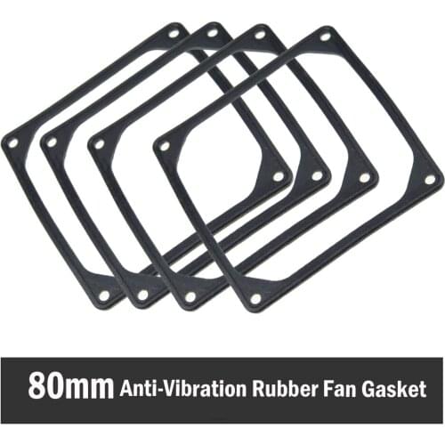 500PCS 80mm 80mmx80mm 8CM Anti-Vibration Gaskets Anti-shock Rubber Fan Gasket for PC Laptop Computer Case Fan