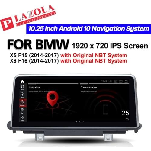 PLAZOLA Android 10 Car Multimedia Player 10.25" For BMW X5 F15 X6 F16 2014-2017 NBT System Navigation GPS CarPlay BT Car Audio