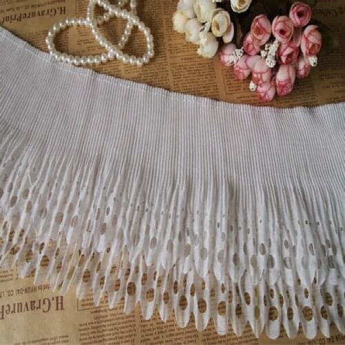 Free Shipping Double Layer Cutout Organ Lace Trim ,Lace Fabric Width 17cm 5Yds/lot