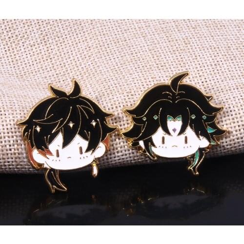 37mm Online Game Genshin Impact Wendi Brooch Pin Cosplay Badge Hard Enamel Pin Accessories For Clothes Backpack Decoration Gift