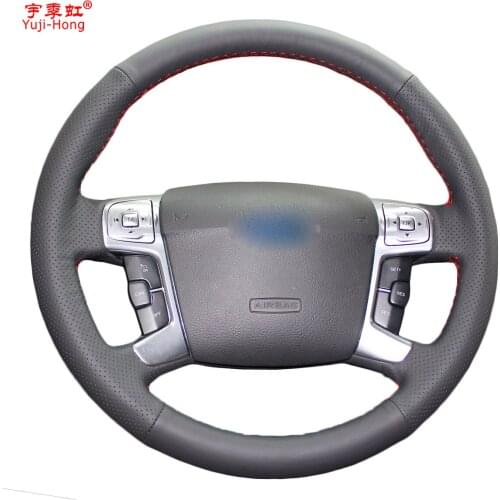 Yuji-Hong Artificial Leather Car Steering Wheel Covers Case for Ford MONDEO 2007-2012 CHIA-X S-MAX 2007 Hand-stitched Cover