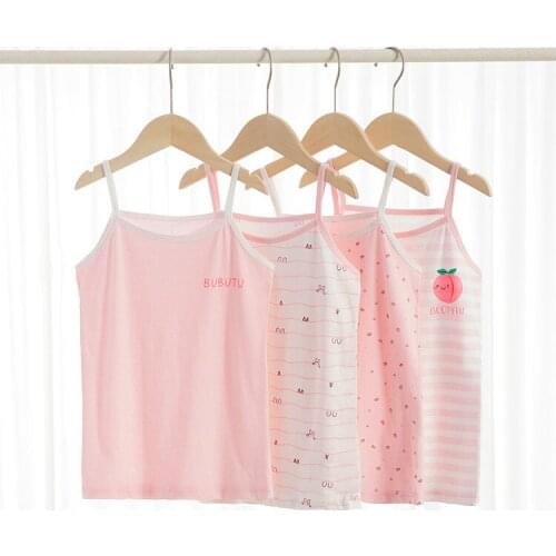 Pure Cotton Baby kids Girls suspender vests summer cotton sleeveless t-shirts children casual tops loose suspender vests tank