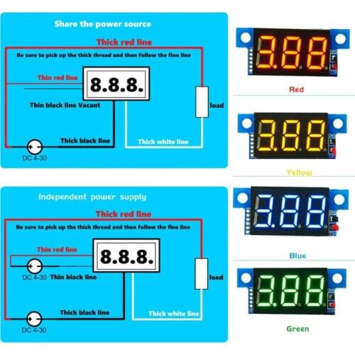 DC0-10A Digital LED Ammeter Current Panel Meter 0.36in Module Reverse protection
