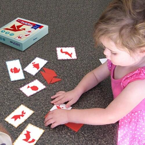 Kids Wooden Montessori Materials Tamgram Games Baby Montessori Educational Wooden Toys For Children Jigsaw Puzzles Board Toy