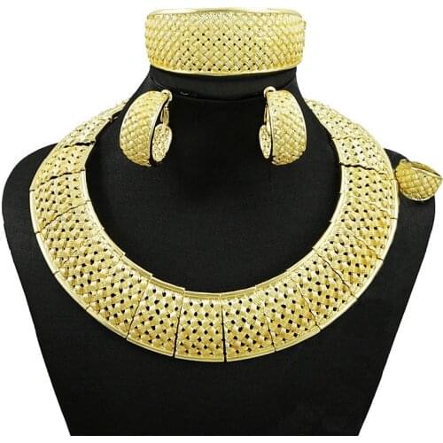 African big jewelry sets gold jewelry sets with stone party jewelry set women necklace