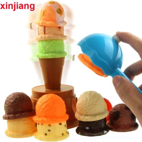 Simulation Miniature Food Ice Cream Stack Up Play Kitchen Toys Pretend Play Education Toy Gifts for Children Girls