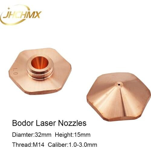 JHCHMX Bodor Laser Hexagonal Nozzles Single/Double Layer Dia.32mm H15 Caliber 1.0-3.0mm For Bodor Fiber Laser Machine