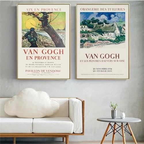 Vincent Van Gogh Painting Canvas Art Prints Original French Exhibition Vintage Posters Wall Pictures Home Room Gallery Decor