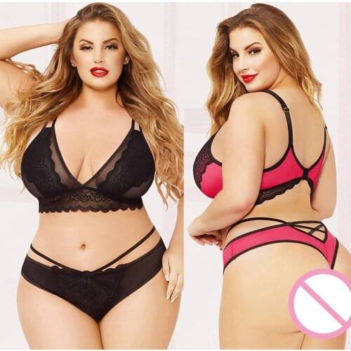 3XL-5XL Women Sexy Underwear Set Lace Lingerie Set Push Up Plus Size Bra Set Lingerie Bra And Panty Set Bralette Panties Suit
