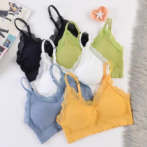 Linbaiway French Style Bras for Women Triangle Cup Sexy Bralette Push up Lingerie Wireless Bralette Seamless Underwear Mujer