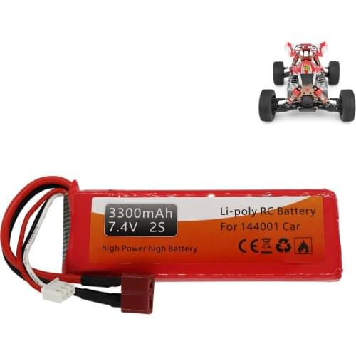 For Wltoys 144001 car 2S 7.4V 3300mAh RC Lipo battery for Wltoys 1/14 144001 Remote Control car boat toys accessories 7.4V