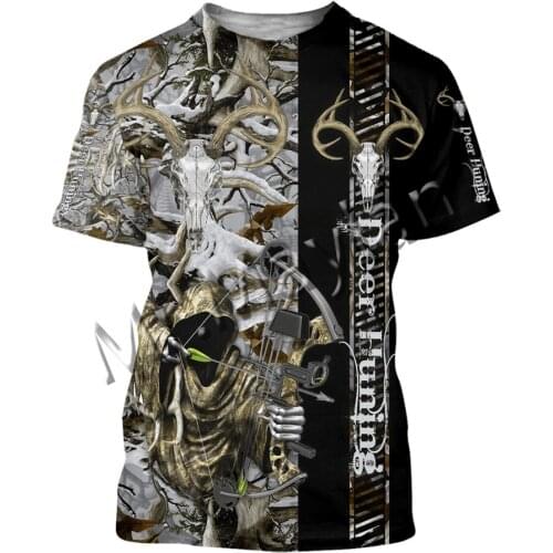 Bow Shooter Deer Hunter Animal Fashion Colorful Men/Women O-Neck T-shirt 3D Print Leisure Hip Hop / Beach Short / Tanks / S-75
