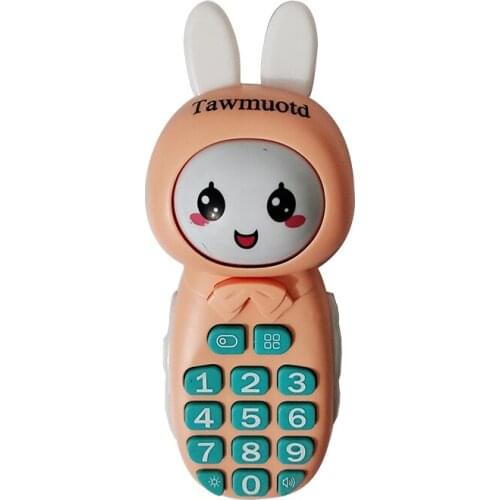 Tawmuotd Toy Mobiles,Children Appease Mobile Phones with Music,Electronic Learning Musical Mobile for Baby,Kids, Pink