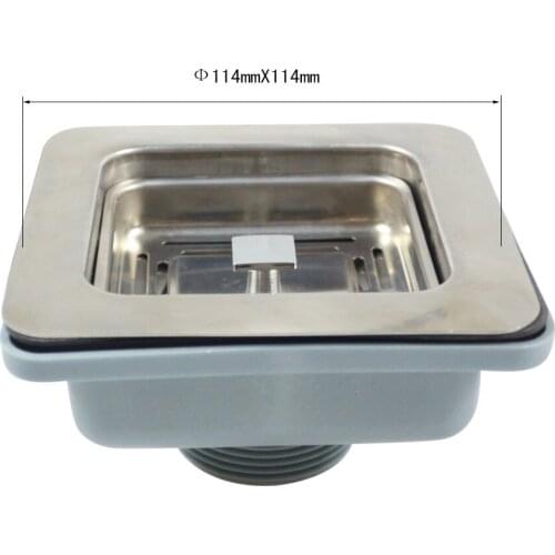 MTTUZK ABS+304 stainless steel Kitchen Sink Square Drain Sink filter 114mmx114mm Diameter Sink Lifting Drainer MTK239