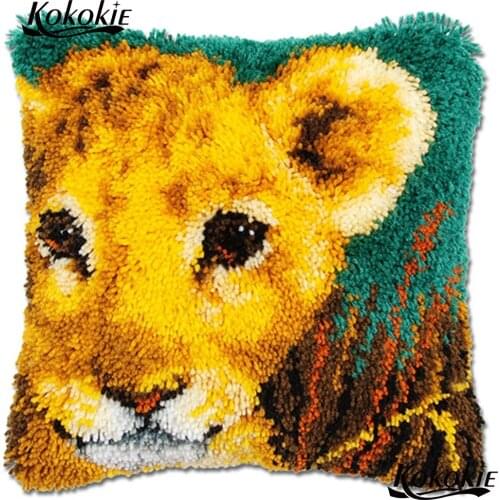 Crocheting latch hook rug kits 3d carpet cross stitch rug kit to stitch cushion embroidery Pillowcase diy animal Needlework