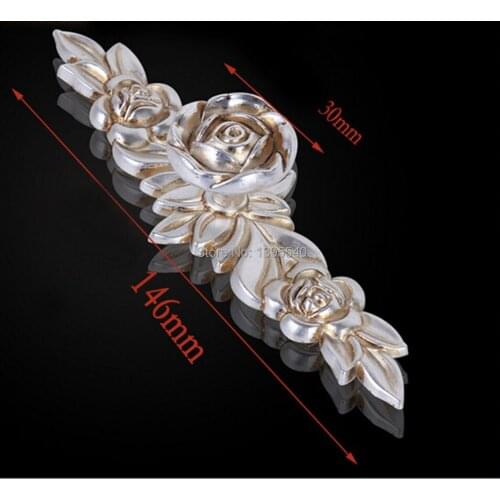 New146mm Zinc Alloy Rose Kitchen Cabinet Handle Antique Cabinet Drawer Handles&Knobs Eur-Style Furniture Hardware Bar Pulls