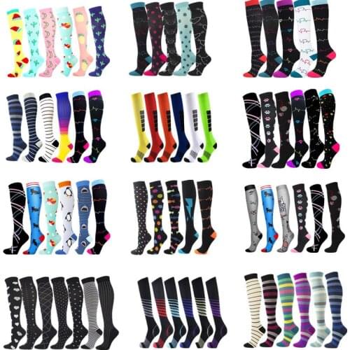 Dropship Compression Socks Unisex Crossfit Nurses Tube Outdoor Running Hiking Sports Socks Fit For Edema Diabetes Varicose Veins