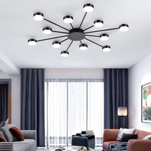 Novelty Metal Irregular Ceiling Lights For Foyer Black Ceiling Lamp Golden Surface Mounted Bedroom Lighting Fixture
