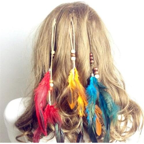 New Women Girls Indian Festival Retro Feathers Clips Hair Headpiece Tassel Hair Comb Headdress DIY Pretty Decorative Accessories