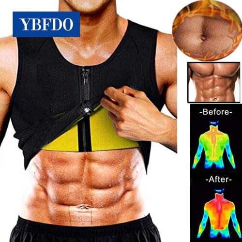 YBFDO Slimming Belt Belly Men Slimming Vest Body Shaper Neoprene zipper Top Abdomen Fat Burning Shaperwear Waist Sweat Corset