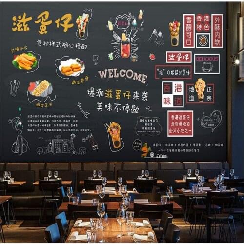 Drop Shipping wallpaper For Walls 3 D Modern Design Hand Painted Hong Kong Style Tea Restaurant Custom 3d Wallpaper Mural