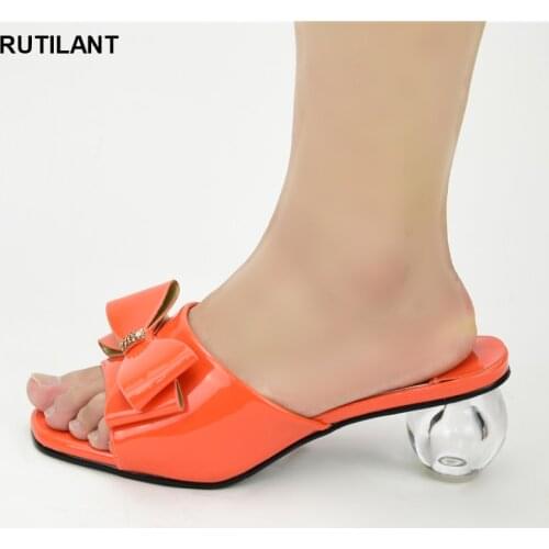 New Fashion Summer Women Slippers High Heels Sandals Fashion Evening Shoes Ladies Square Toe High Heel Elegant Sandal Female