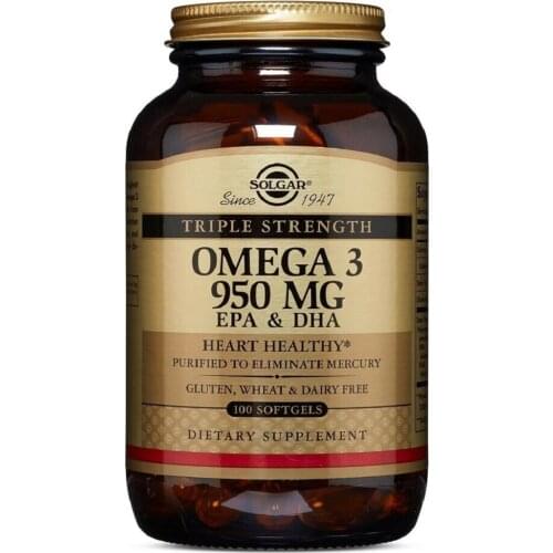 Solgar Triple Strength Omega 3 950 mg 100 Softgels Fish oil Epa Dha