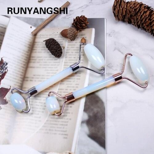 Face opal Crystal Massage Roller Facial Lifting Tools Body Neck Skin Slimming Natural Roller Stone Gua Sha Beauty Lover