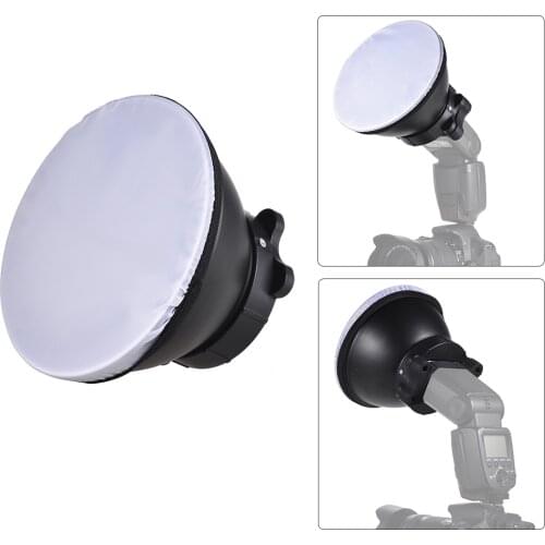 Photography 18cm Reflector Diffuser Lamp Shade with Soft Cloth for Canon Nikon Yongnuo Godox Andoer Speedlight Flash Accessories