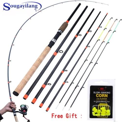 Sougayilang New Feeder Fishing Rod Lengthened Handle6 Sections Fishing Rod L M H Power Carbon Fiber Travel Rod Fishing Tackle