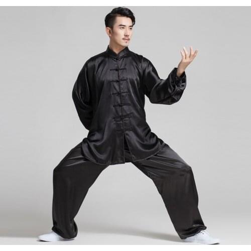 Unisex Traditional Chinese Clothing 7 Colors Long Sleeved Wushu TaiChi KungFu Uniform Suit Uniforms Tai Chi Exercise Clothing