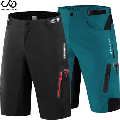 WOSAWE Men Bicycle Cycling Shorts Loose Reflective Breathable Running MTB Bike Bicycle Riding Shorts Water Resistant M-3XL