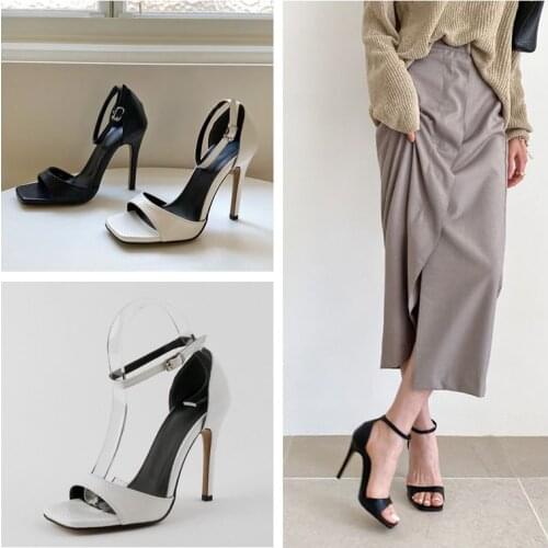 New fashion black white 8/10cm Korean high-heeled womens shoes open toe Fish mouth stiletto high heels sandals lady trend