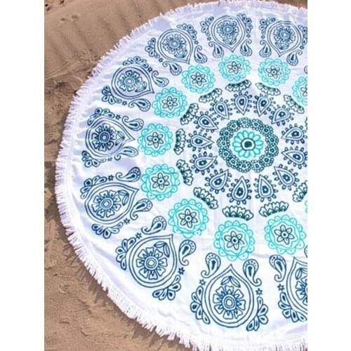 100% Cotton Beach Leisure Resort Creative Swimming Towel Round Beach Towel Mandala Yoga Mat Adult Large Round Bath Towel 150cm