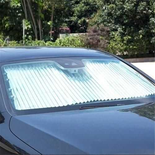 Car Retractable Windshield Anti-UV Car Window Shade Car Front Sun Block Auto Rear Window Foldable Curtain 46/65/70/cm Sunshade