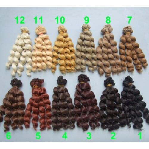 Free shipping factory offer wholesales 15 cm / 25cm brown cofffe BJD/SD Doll Wigs/hair DIY curly hair wig for 1/3 1/4 bjd doll