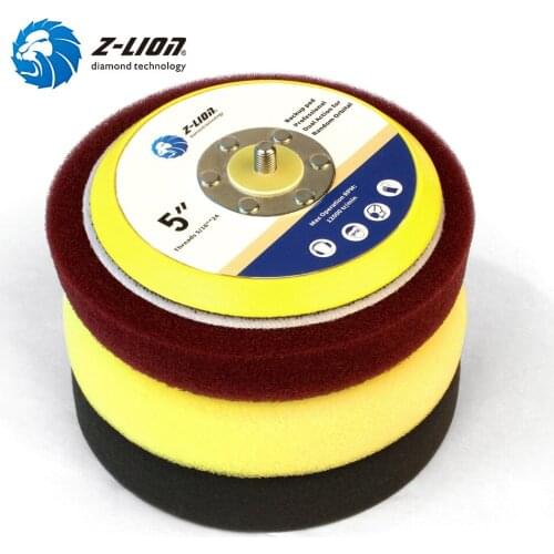 Z-LION 6" Car Foam Sponge Polishing Pads Kit with Backing Pad Thread 5/16"-24 Or M14 5/8-11 Car Polisher Waxing Tool