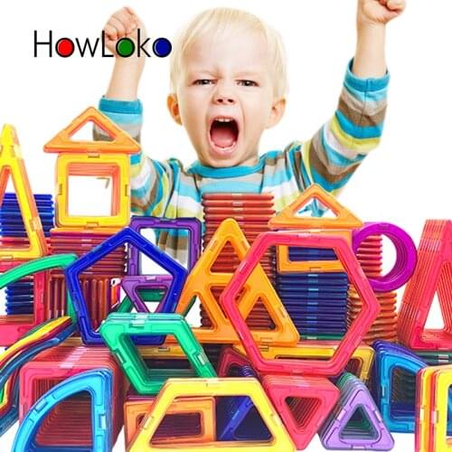 50-300Pcs Designer Magnetic Blocks Big Size DIY Magnet Toys Pulling Magnetic Building Blocks Assembled Toys For Children Gifts