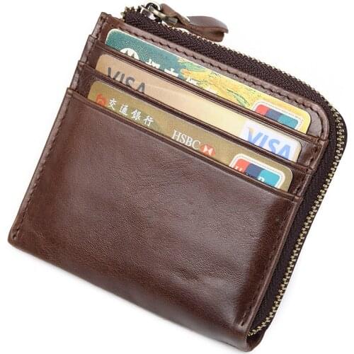 Genuine Leather Wallet Small Coin Purse Women Money Pocket Card Holder Unisex Wallet Pocket Purse Case R-8448