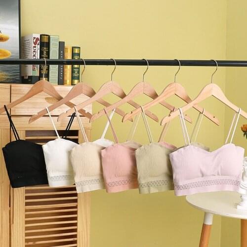 Summer Ice Silk Sling Top Comfortable Underwear Women Tube Top Soft Short Vest Breathable Backless Tube Top Solid Seamless Tank