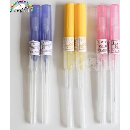 3pcs/lot Sterilized I.V.Cannula Disposable IV catheter 20G 22G 24G 26G Intravenous Cannula Veterinary Supplies
