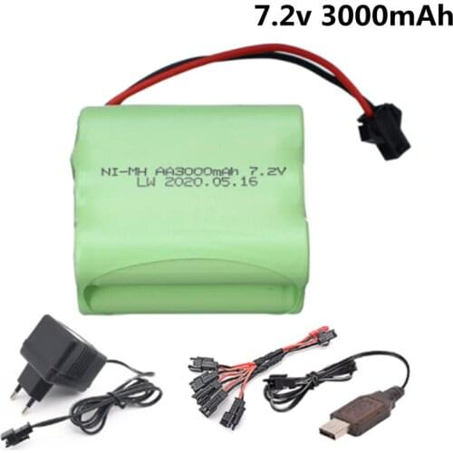 7.2v 3000mah NI-MH Battery For Remote control electric toy boat car truck 7.2 V 2400mAh AA nimh Rechargeable Battery