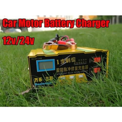 New 12V 24V Smart Car Motor Battery Charger 12 Volt Li-ion Lithium Batterie Intelligent Power Charge Automatic Charging