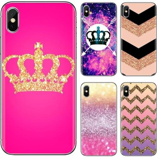 Pink-glitter-C-queen-king Soft Case For Huawei P30 P40 P20 P7 P8 P9 P10 Lite Plus Pro 2015 2016 2017 Mini