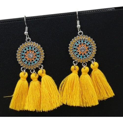 12 Colors Bohemian Tassel Earrings for Women 2020 Wholesale Drop Earring Hook Boho Party Fashion Jewelry Accessories Gift YEA315