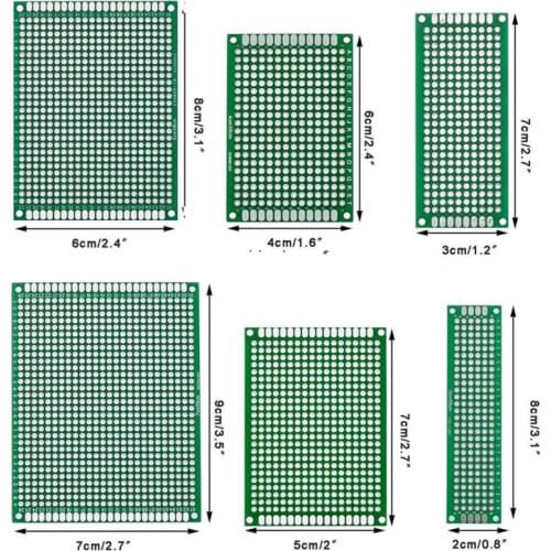 20PCS Multiple specifications Double Side Prototype Diy Universal Printed Circuit PCB Board Protoboard pcb kit 2X8cm 3X7cm 4X6cm